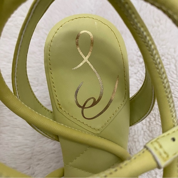 Sam Edelman Lime Green Leather Strappy Heels Size 7.5 - Picture 5 of 16